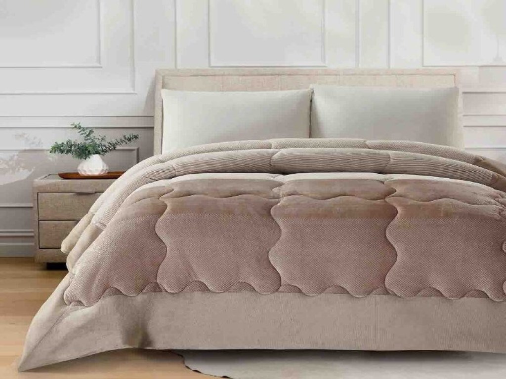 Κουβερτοπάπλωμα Βελουτέ Belissimo Taupe Γαρύφαλλο | Γαρύφαλλο - Λευκά Είδη